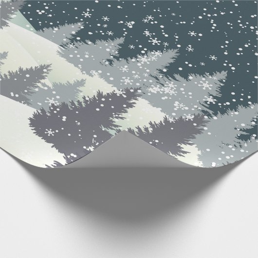 Papier Cadeau Pins d'hiver (Coin)
