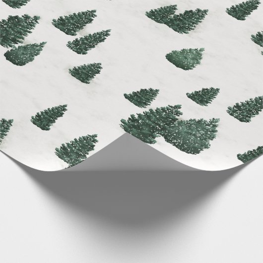 Papier Cadeau Pins et neige (Coin)