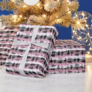 Papier Cadeau Pins Pink Blanc Gris Gris Gris Gris Noël
