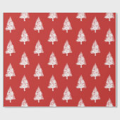 Papier Cadeau Pins rouges et blancs Noël (Plat)