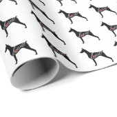 Papier Cadeau Pinscher de dobermann (Coin rond)