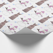 Papier Cadeau Pinscher et bonhomme de neige de dobermann (Coin)