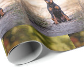 Papier Cadeau Pinscher Nain Assis (Coin rond)