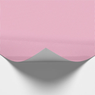 Papier Cadeau Pinstripes diagonales - rose coquille et blanc