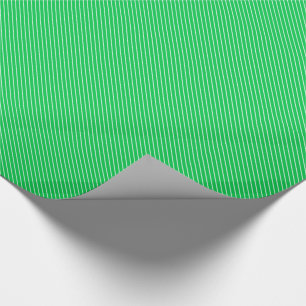 Papier Cadeau Pinstripes diagonales - vert émeraude et blanc
