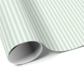 Papier Cadeau Pinstripes Pastel Vert Simple (Coin rond)