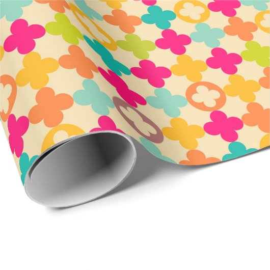 Papier Cadeau Pintage médiéval rosette (Coin rond)