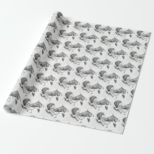 Papier Cadeau Pinto Horse et Santa Claus