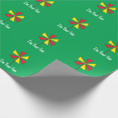 Papier Cadeau Pinwheel jaune rouge (Coin)