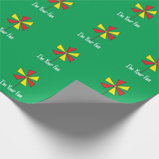 Papier Cadeau Pinwheel jaune rouge (Coin)