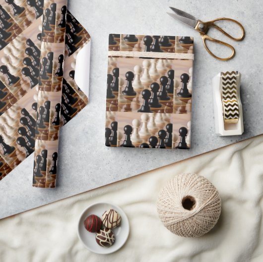 Papier Cadeau Pions sur le tableau d'échecs (Artisanat)
