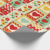 Papier Cadeau Pique-nique patchwork fraise (Coin)