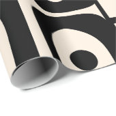 Papier Cadeau Piquet Abstrait moderne du milieu du siècle Noir e (Coin rond)