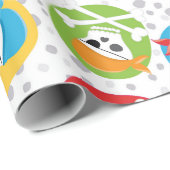 Papier Cadeau Pirate amusant papier d'emballage motif à thème (Coin rond)