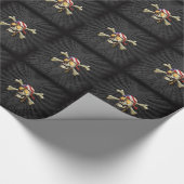 Papier Cadeau Pirate crâne et os croisés (Coin)