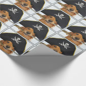 Papier Cadeau Pirate de Halloween de golden retriever (Coin)