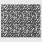 Papier Cadeau Pirate Joyeux Anniversaire Noir et Blanc (Plat)