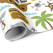 Papier Cadeau Pirate pour enfants (Coin rond)