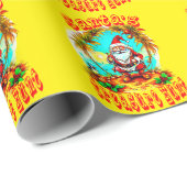 Papier Cadeau Pirate Santa Clause Festive Noël Art (Coin rond)