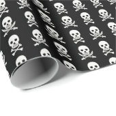 Papier Cadeau Pirate Skuls Crossbones Motif sans couture (Coin rond)