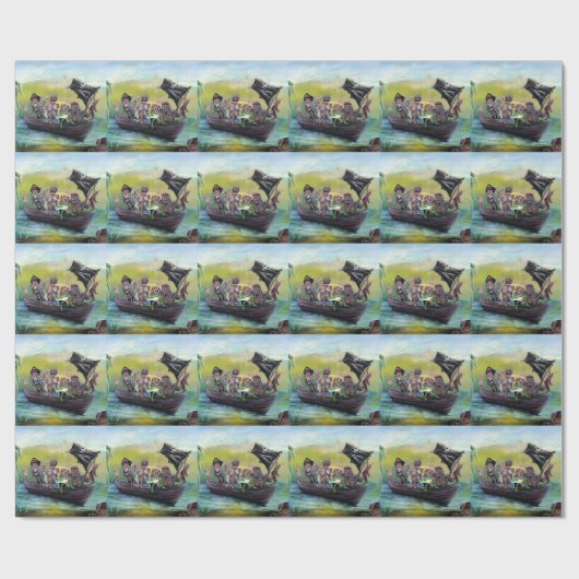 Papier Cadeau Pirate Wrapping Paper (Plat)