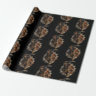 Papier Cadeau Pirates squelettes explosant d'un portail