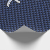 Papier Cadeau Pisces Zodiac Sign on Blue Carbon Fibre Print (Coin)