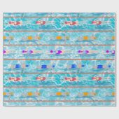 Papier Cadeau Piscine Piscine Motif d'équipe (Plat)