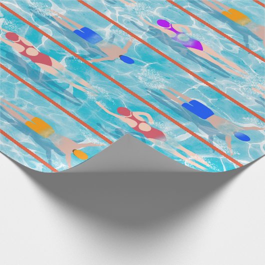 Papier Cadeau Piscine Piscine Motif d'équipe (Coin)