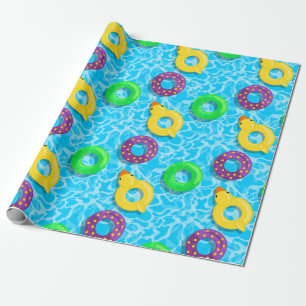 Papier Cadeau Piscine pleine de flottements