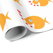 Papier Cadeau Piscine synchronisée Mignonne Cartoon Poisson d'or (Coin rond)