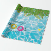 Papier Cadeau Piscine tropicale Piscine de fête Anniversaire (Déroulé)
