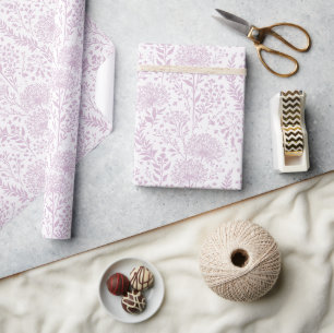 Papier Cadeau Pissenlit doux - Lilas chaud - Neutre