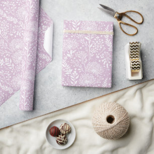 Papier Cadeau Pissenlit doux Neutre - Lilas chaud