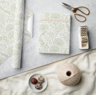 Papier Cadeau Pissenlit Doux Olive Douce - Neutre
