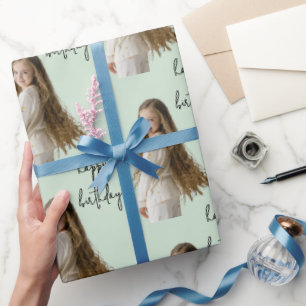 Papier Cadeau Pistache souple et personnalisées texte et photo d