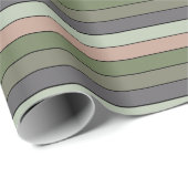 Papier Cadeau Pistachio Coquille verte Pêche pourpre rayures (Coin rond)