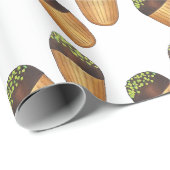 Papier Cadeau Pistachio Madeleines Pâtisseries françaises Pâtiss (Coin rond)