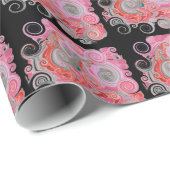 Papier Cadeau Pistes Octopus - Rose - Livre de fin de reliure (Coin rond)