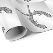 Papier Cadeau Pistolets de duel argent (Coin rond)