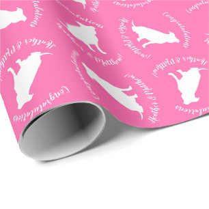 Papier Cadeau Pit Bull Chien Baby shower rose fille Pitbull