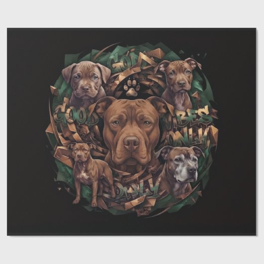 Papier Cadeau Pitbull (Plat)