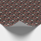 Papier Cadeau Pitbull Chien avec les cadeaux de Noël cheminée (Coin)