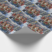 Papier Cadeau Pitbull Christmas Red Truck Holiday (Coin)