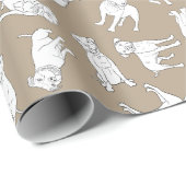 Papier Cadeau Pitbull Confetti tan taupe rouleau de (Coin rond)
