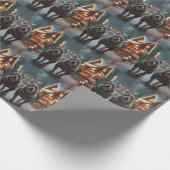 Papier Cadeau Pitbull Dogs Christmas Snow Holiday (Coin)