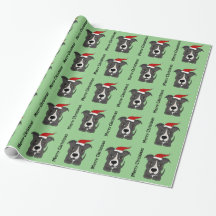 Pitbull gris drôle dans l'art de Noël de casquette