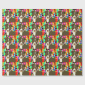 Papier Cadeau Pitbull Portrait Pop Art (Plat)