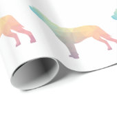 Papier Cadeau Pitbull race de chien Silhouette géométrique Paste (Coin rond)