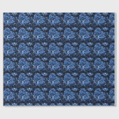 Papier Cadeau Pivoines bleues (Plat)